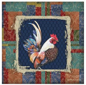 Artist Jean Plout Debuts New Series Damask Rooster